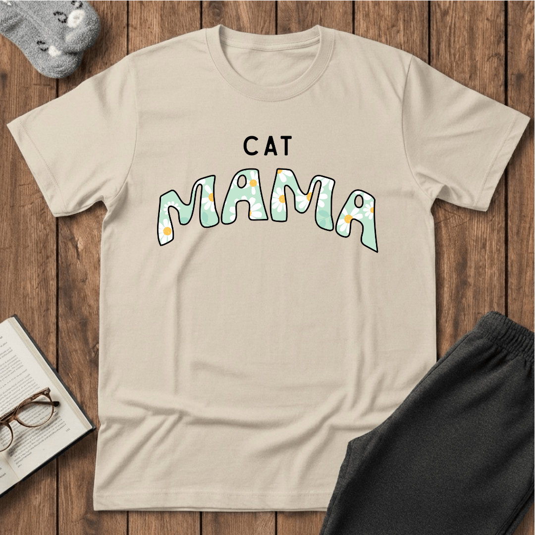 Cat Mama Daisy Green T-Shirt