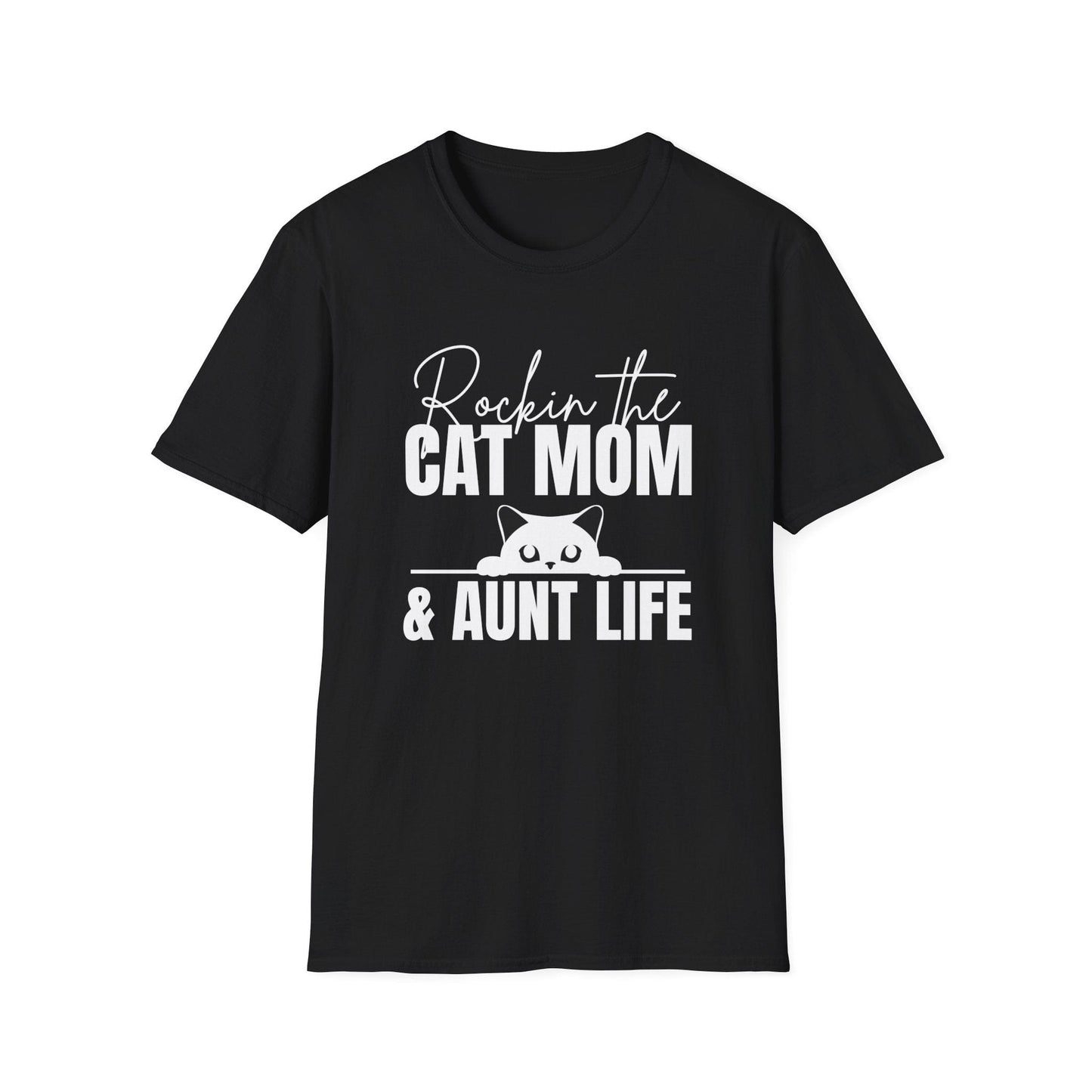 Rockin’ the Cat Mom & Aunt Life T-Shirt