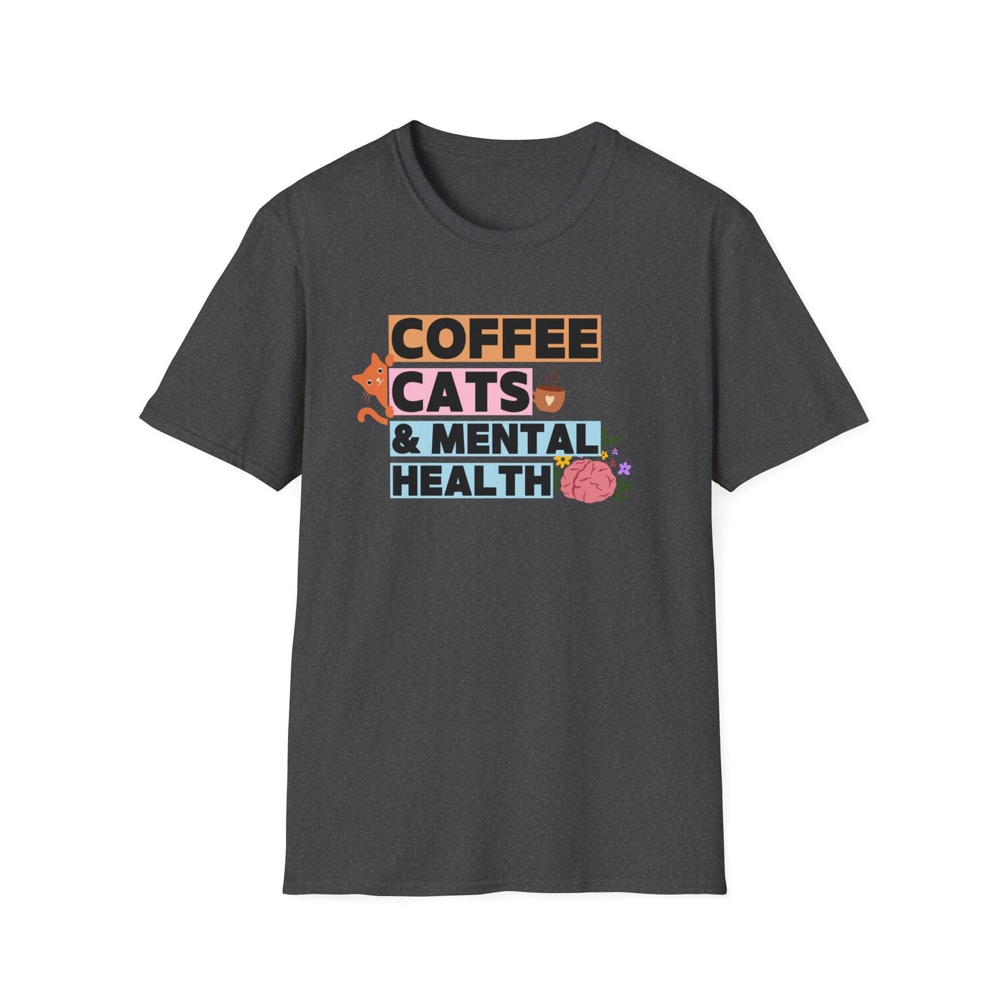 Coffee, Cats & Mental Health T-Shirt