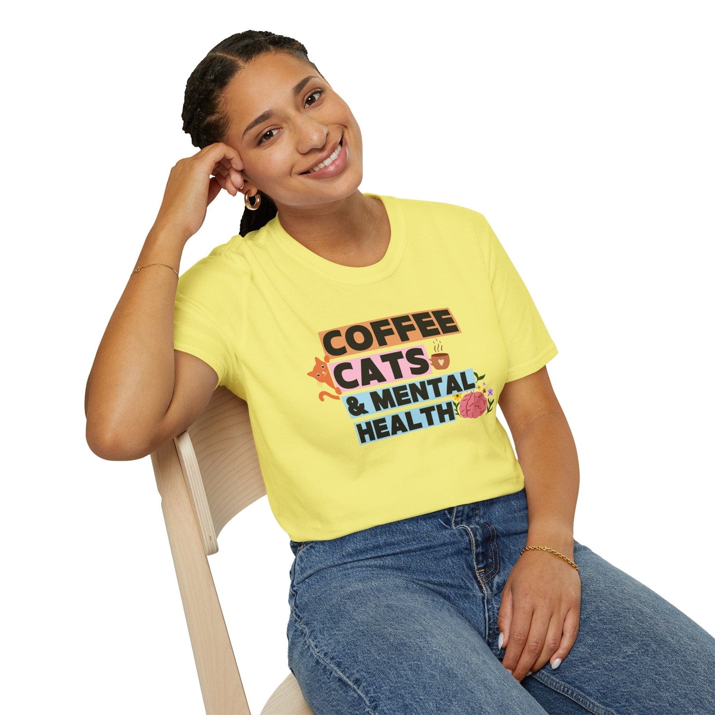 Coffee, Cats & Mental Health T-Shirt