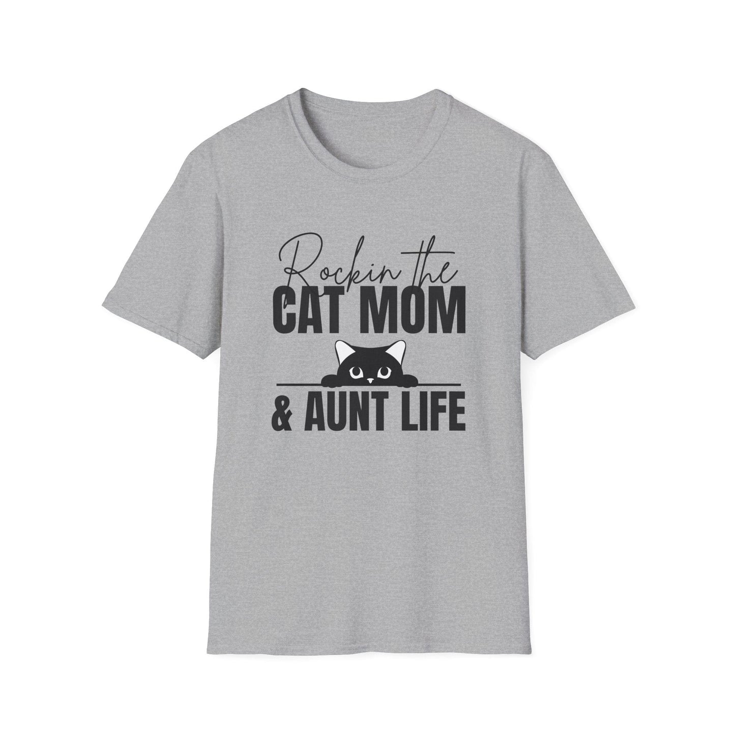Rockin’ the Cat Mom & Aunt Life T-Shirt