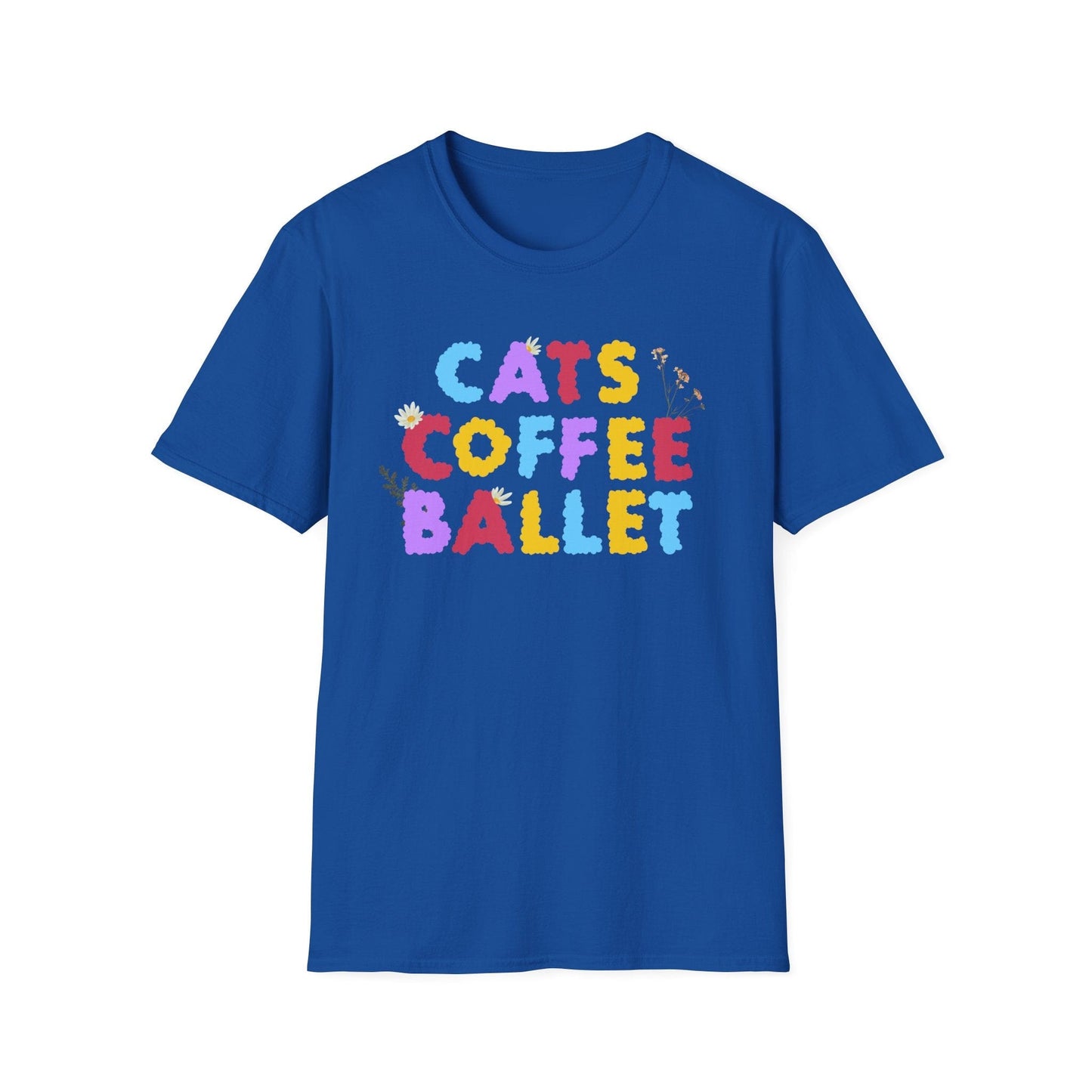 Cats Coffee Ballet Floral T-Shirt