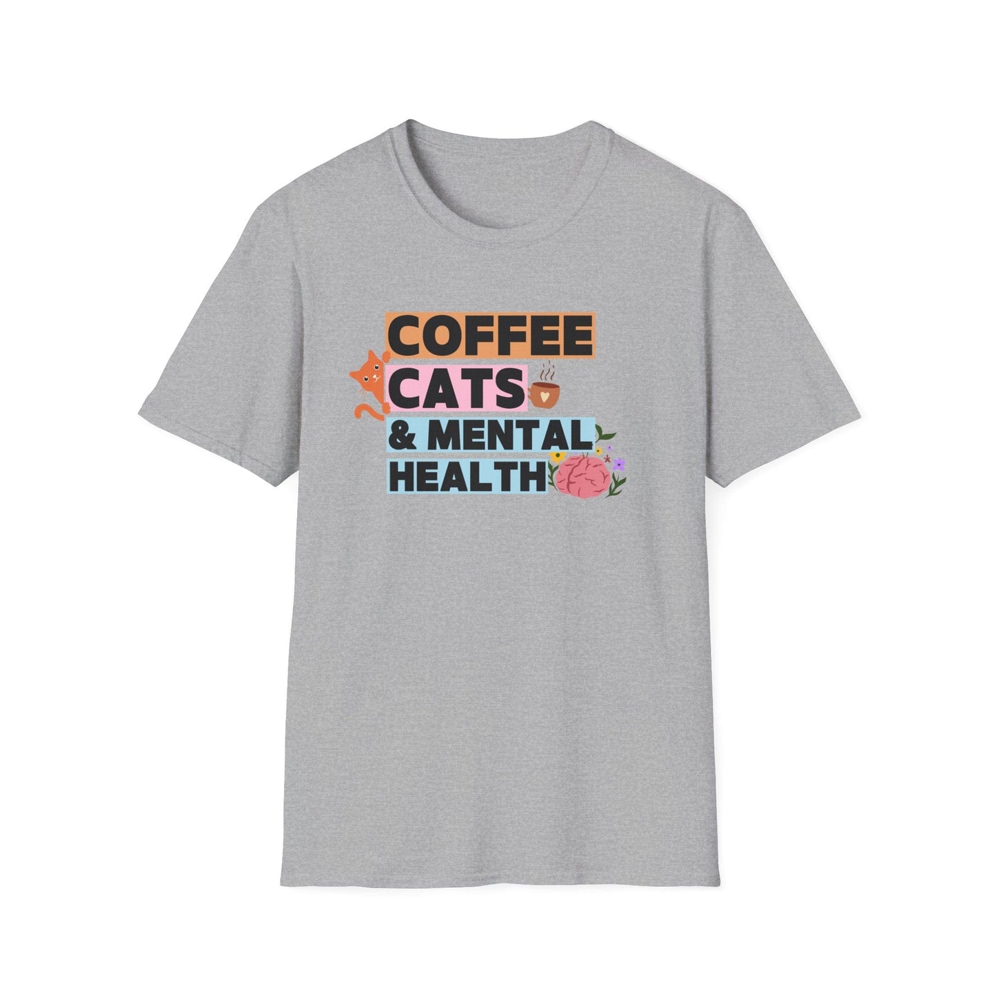 Coffee, Cats & Mental Health T-Shirt
