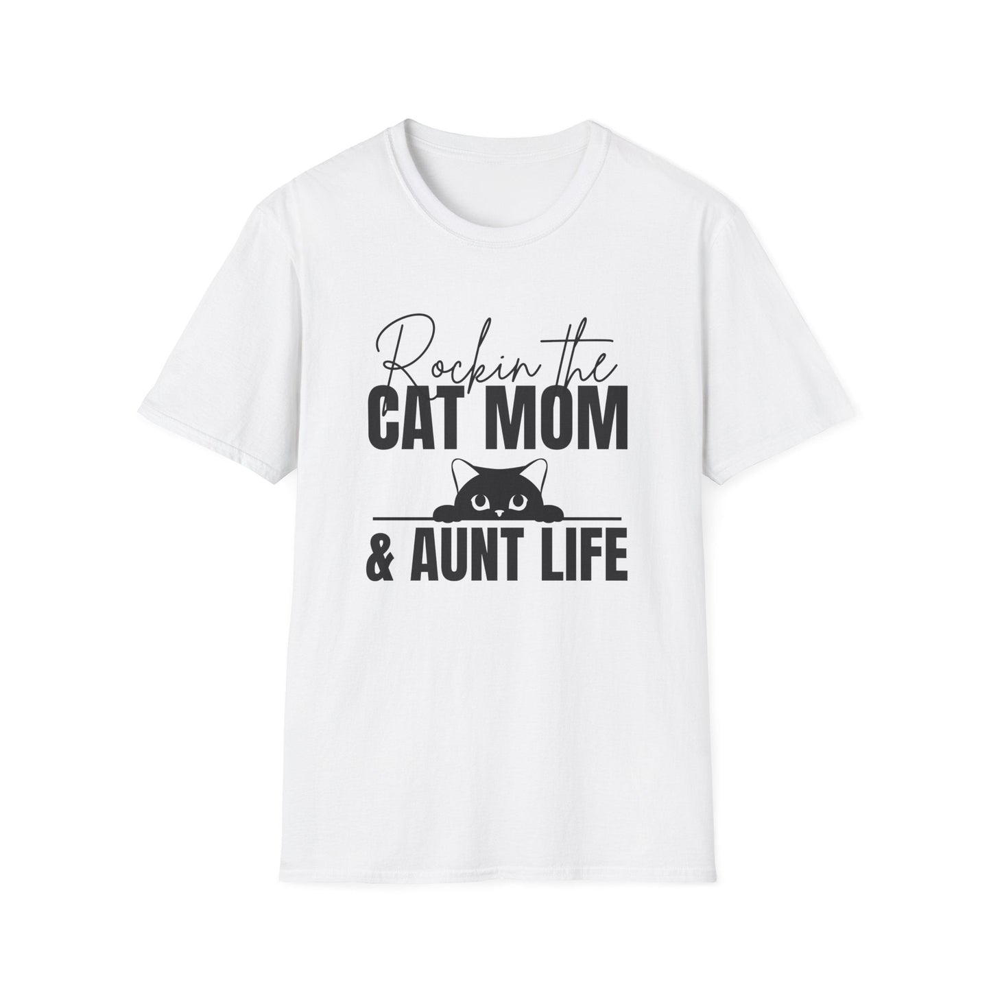 Rockin’ the Cat Mom & Aunt Life T-Shirt