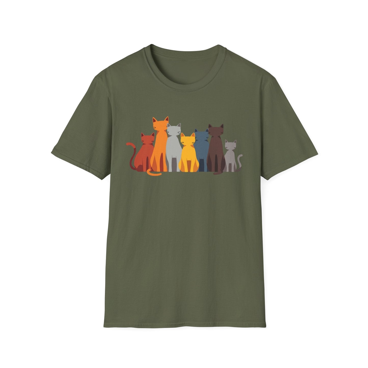 Cat Crowd Color Block T-Shirt