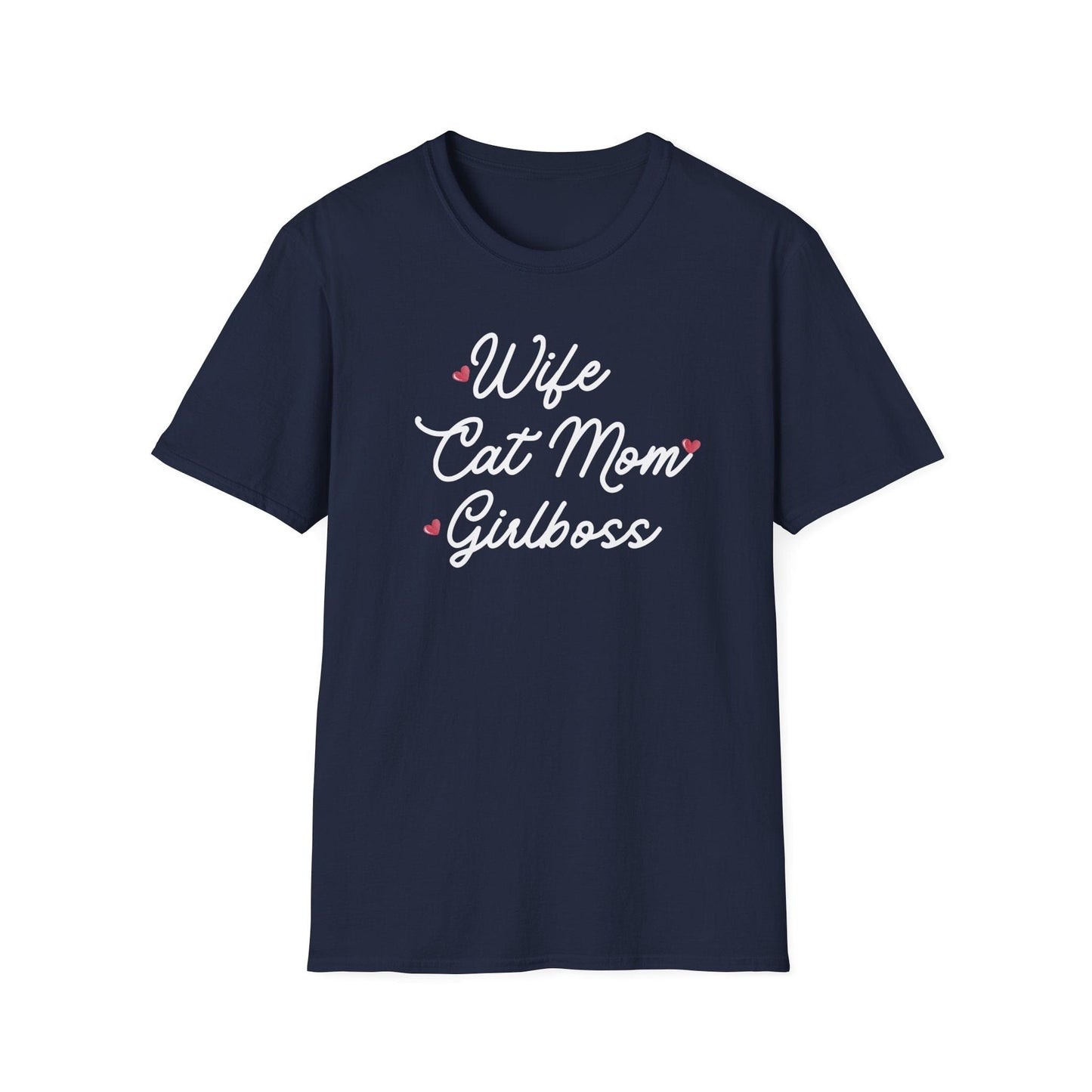 Wife Cat Mom Girlboss T-Shirt