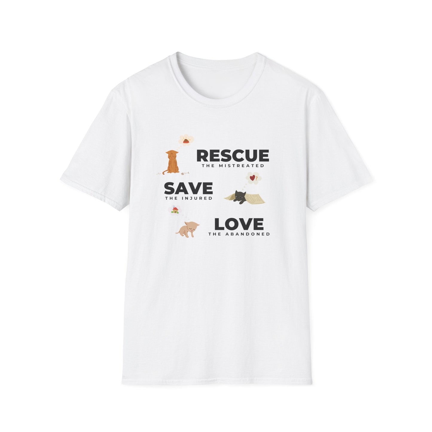Rescue Save Love Cats T-Shirt