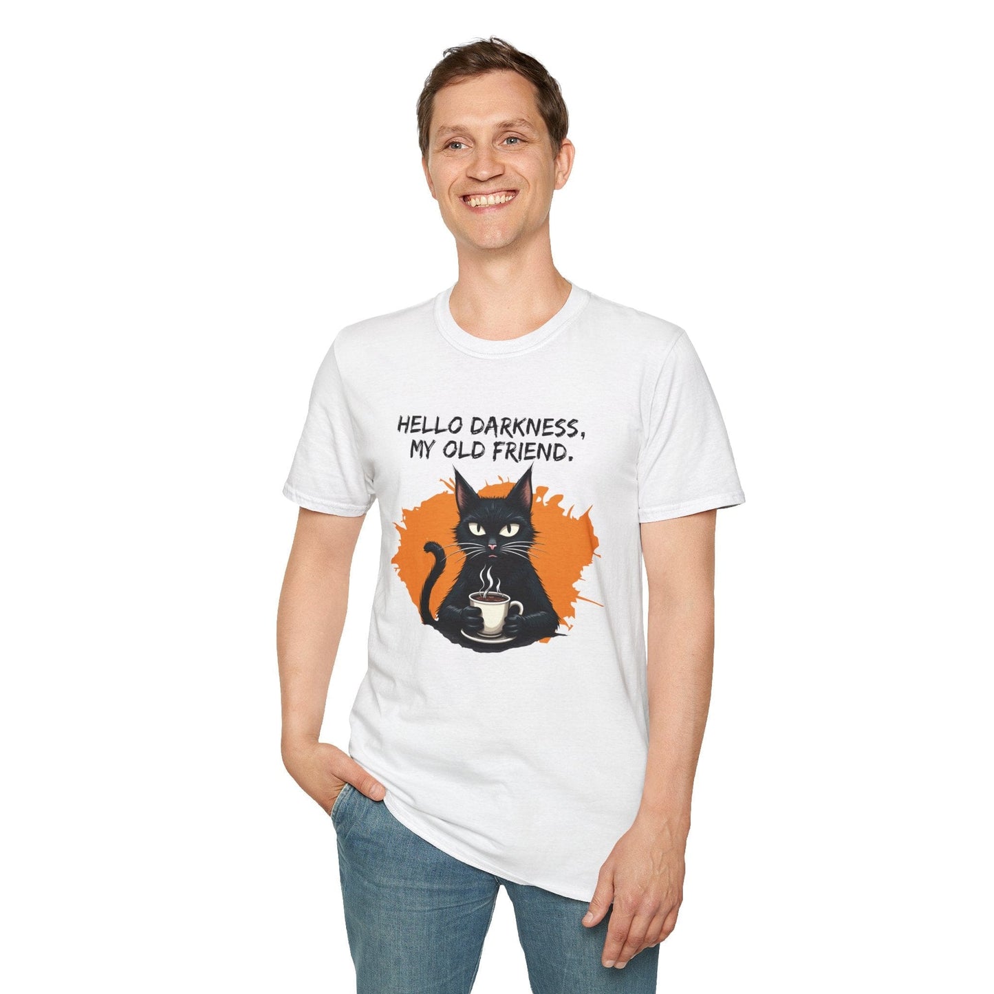 Hello Darkness, My Old Friend (Coffee Cat) T-Shirt
