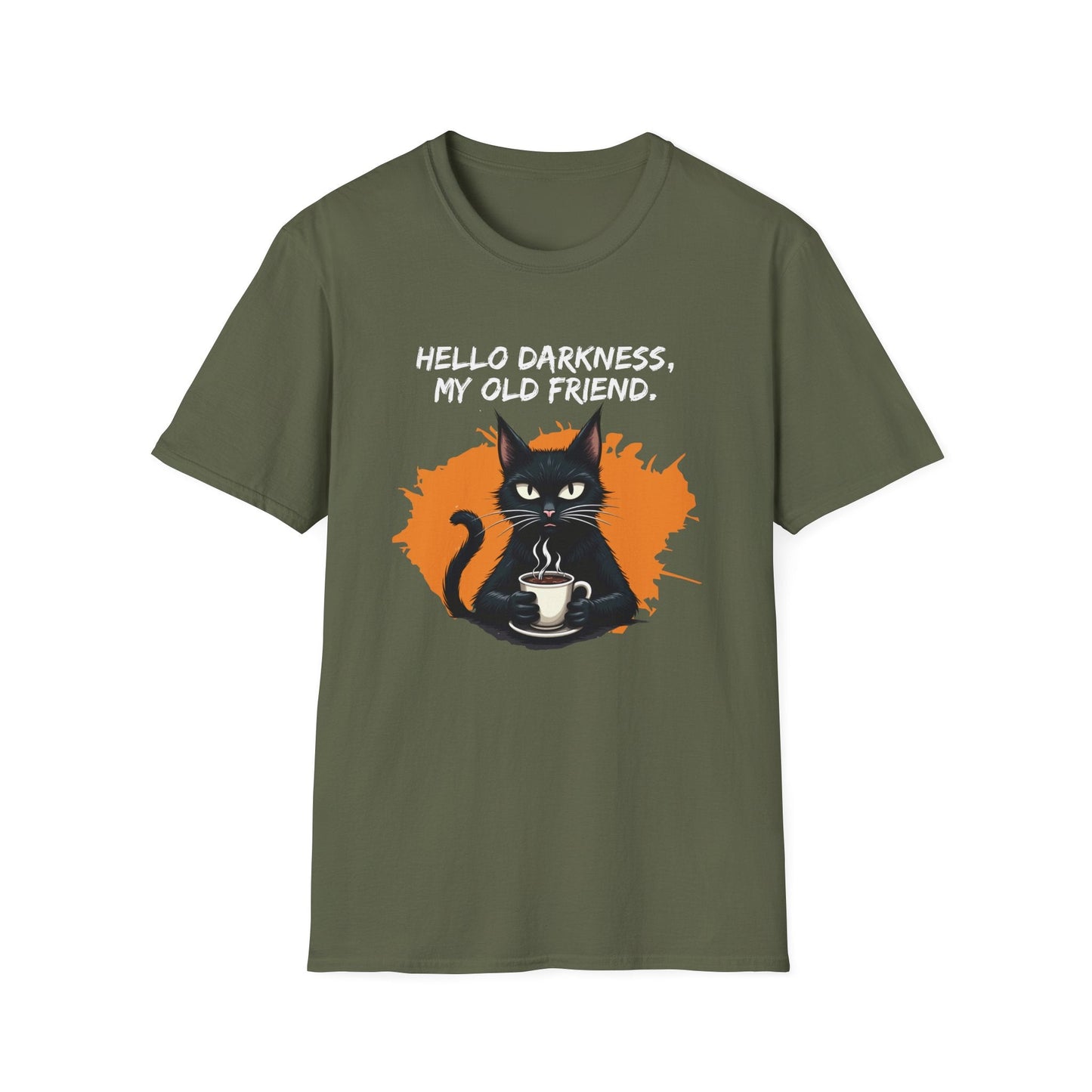 Hello Darkness, My Old Friend (Coffee Cat) T-Shirt