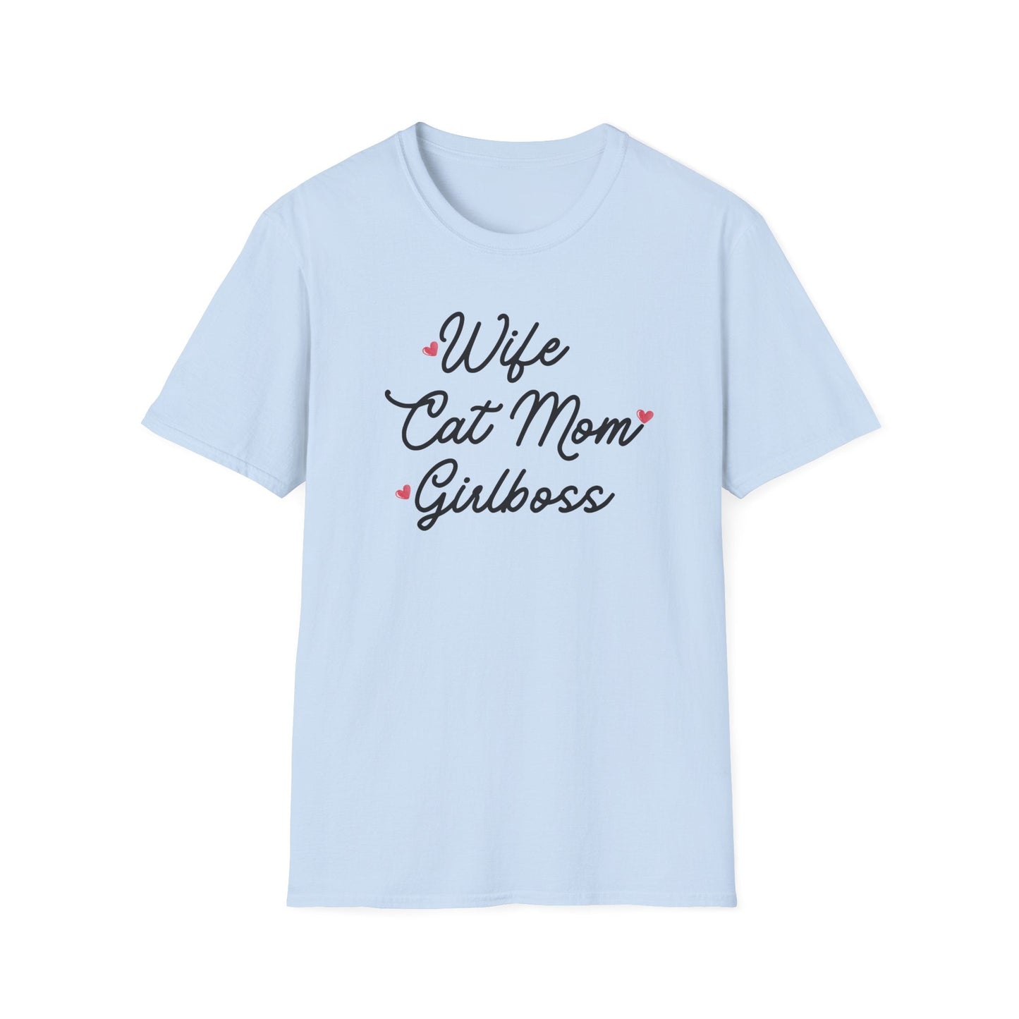 Wife Cat Mom Girlboss T-Shirt