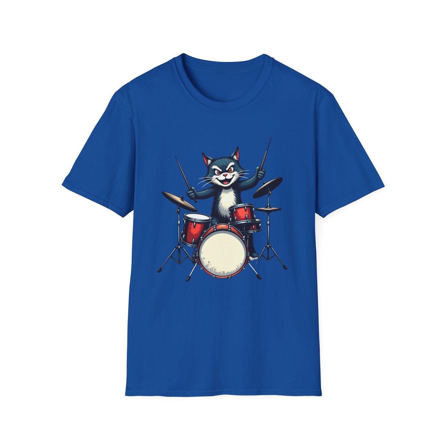 Rock ‘n’ Roll Kitty Drummer T-Shirt