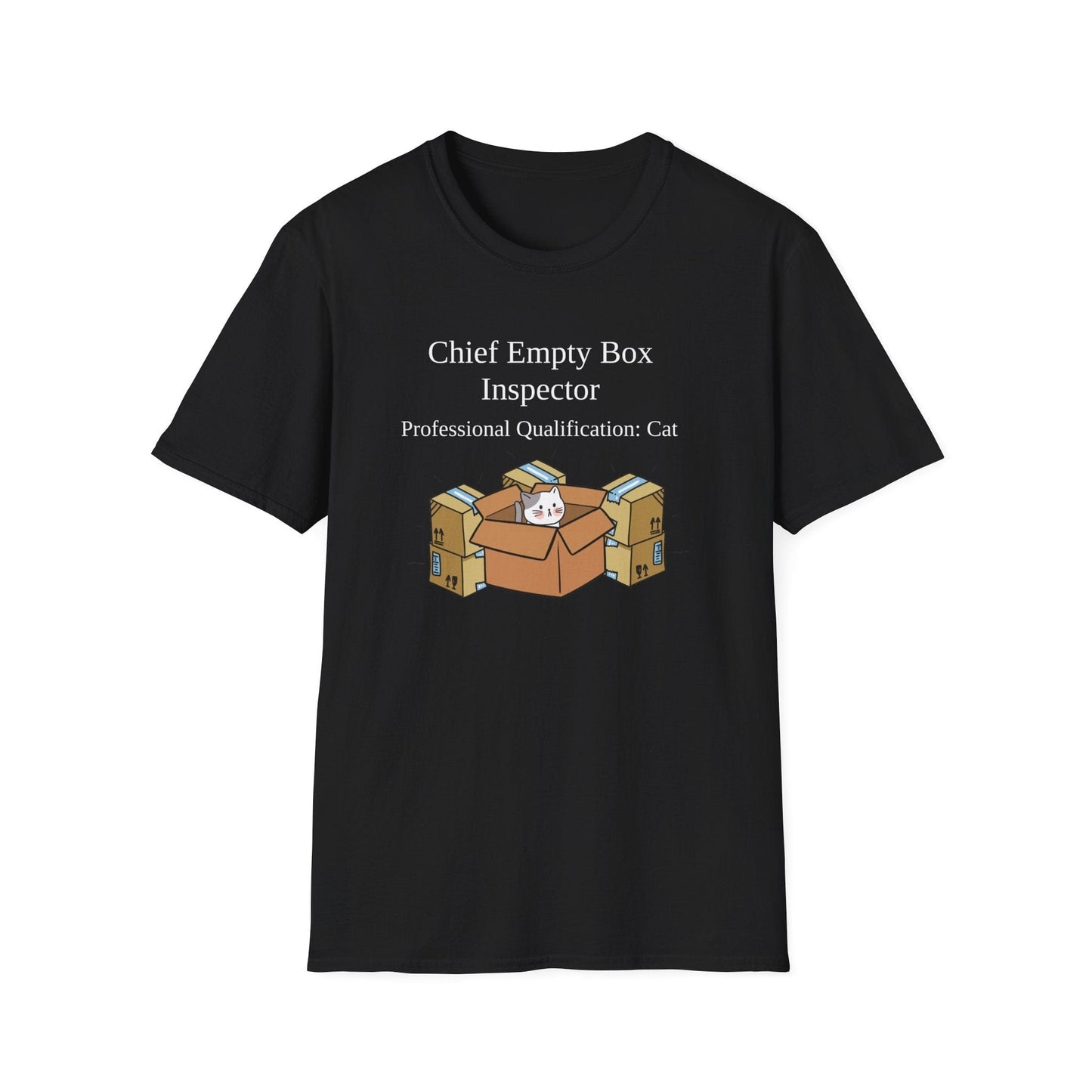 Chief Empty Box Inspector Cat T-Shirt