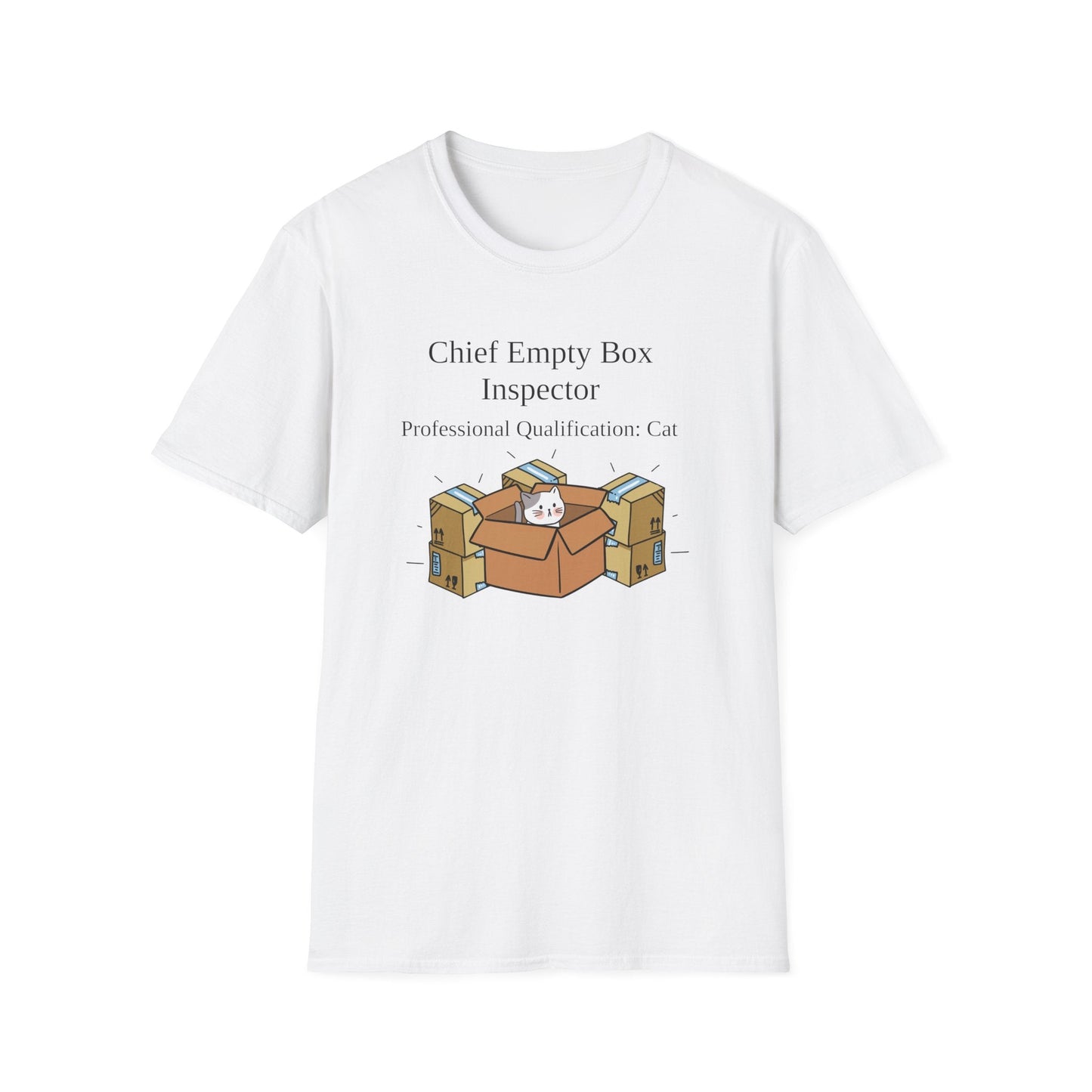 Chief Empty Box Inspector Cat T-Shirt