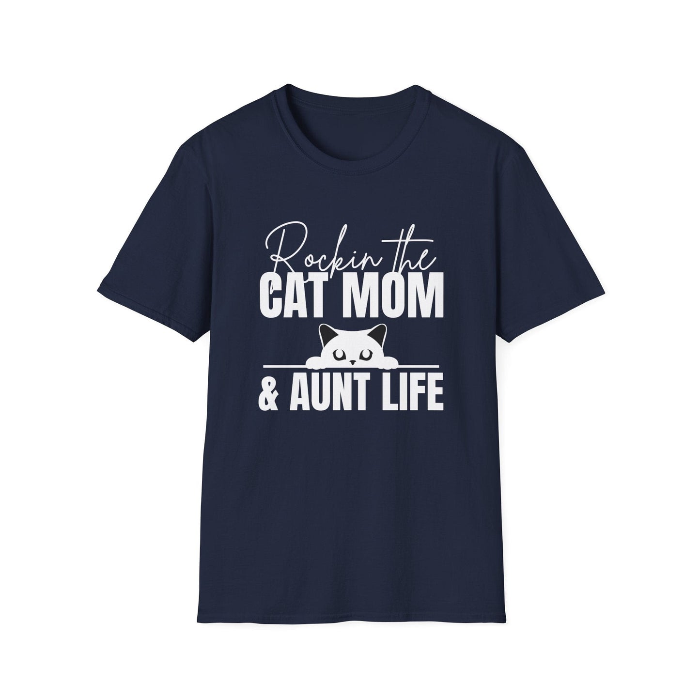 Rockin’ the Cat Mom & Aunt Life T-Shirt