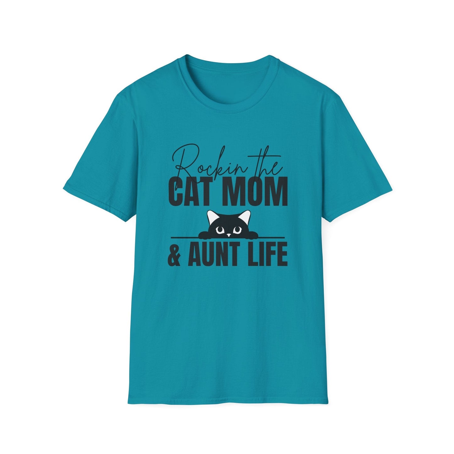 Rockin’ the Cat Mom & Aunt Life T-Shirt