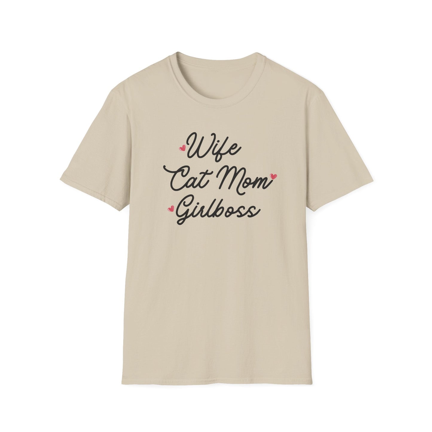 Wife Cat Mom Girlboss T-Shirt