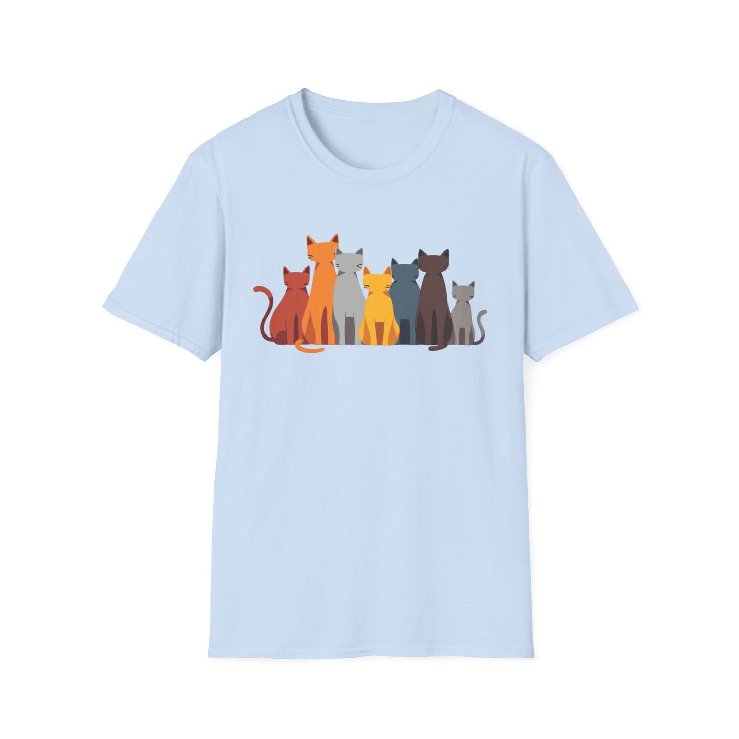 Cat Crowd Color Block T-Shirt