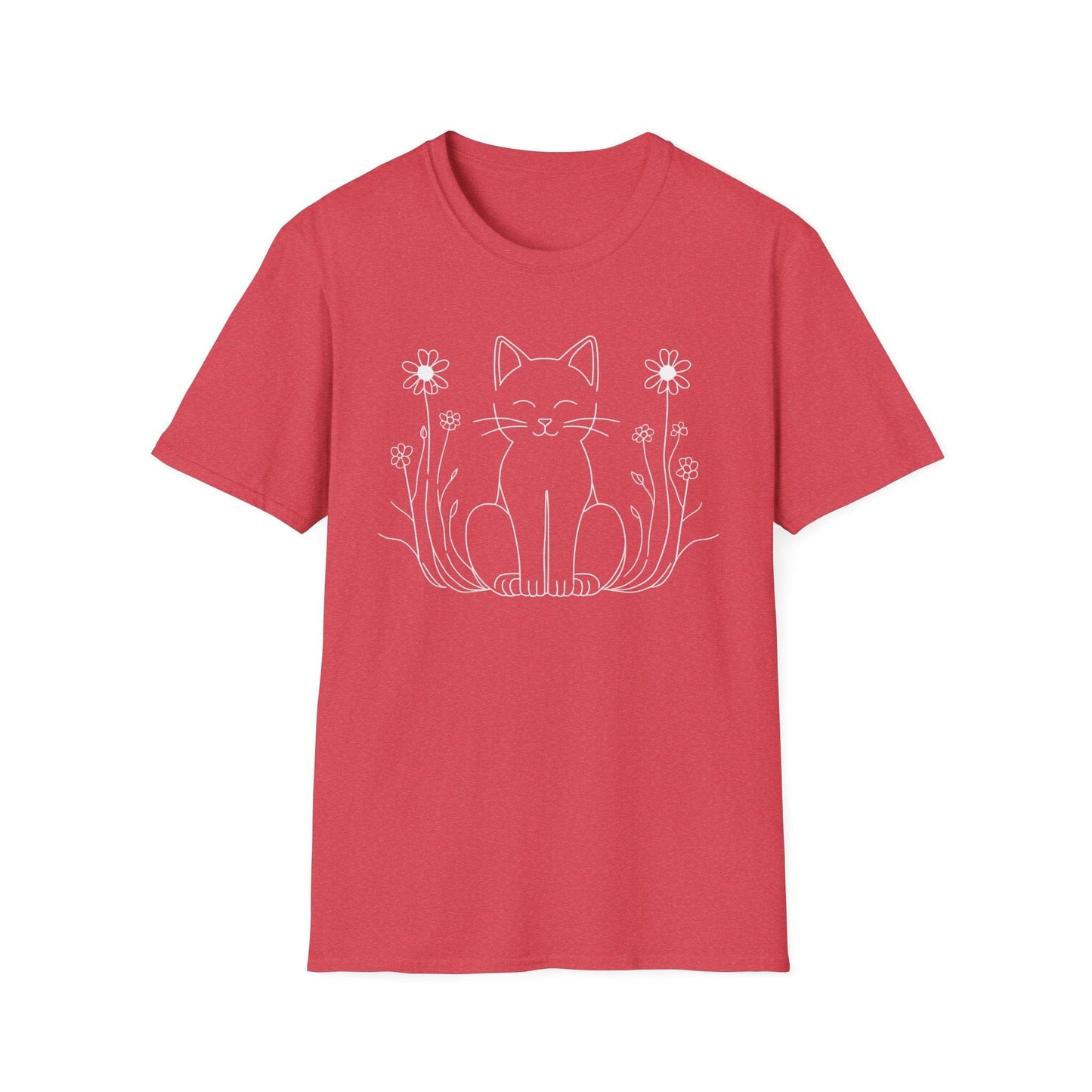 Peaceful Kitty in Wildflowers T-Shirt
