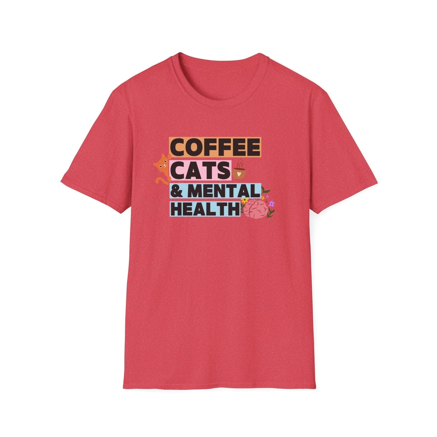 Coffee, Cats & Mental Health T-Shirt