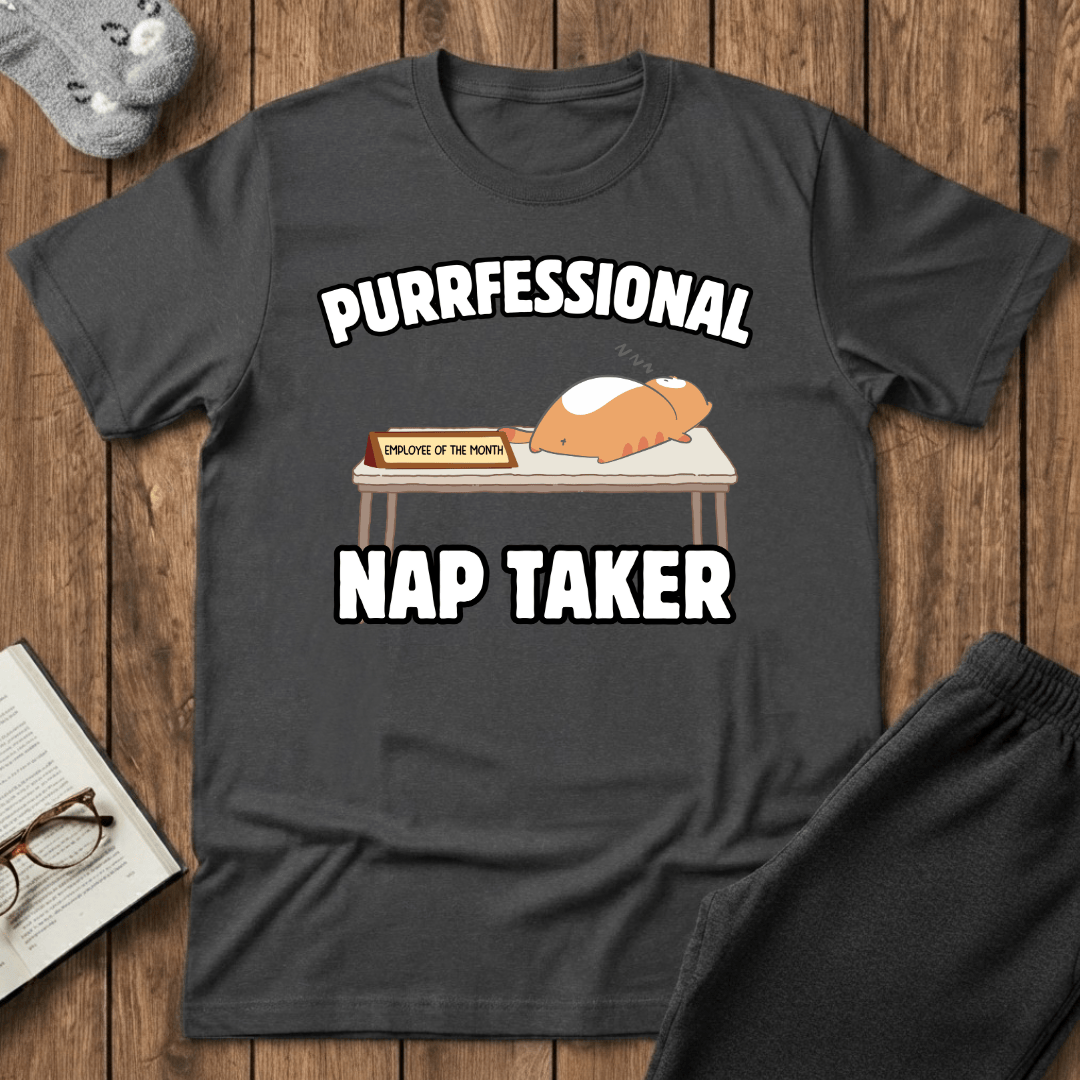 Purrfessional Nap Taker Cat T-Shirt