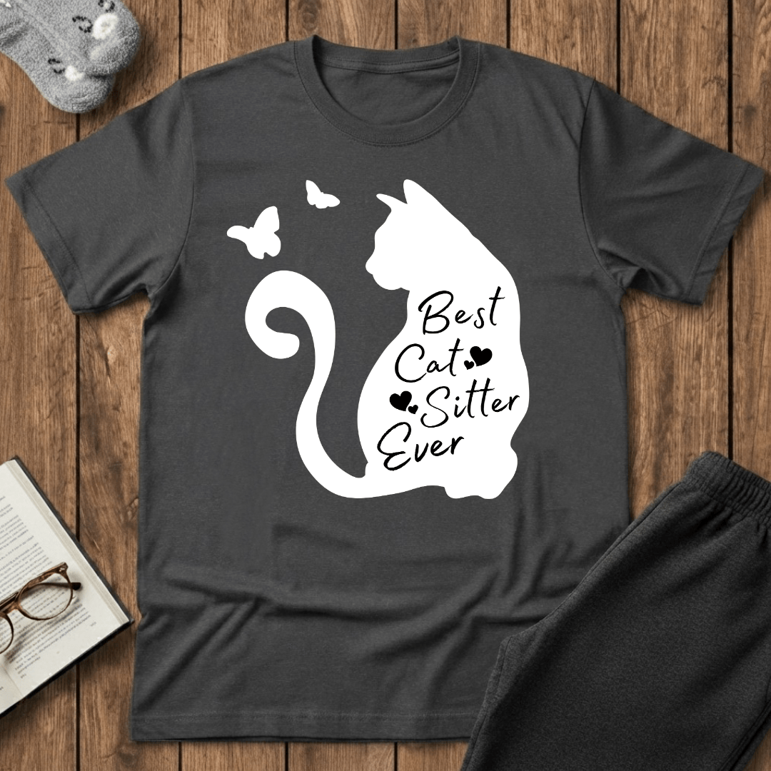 Best Cat Sitter Ever Silhouette T-Shirt