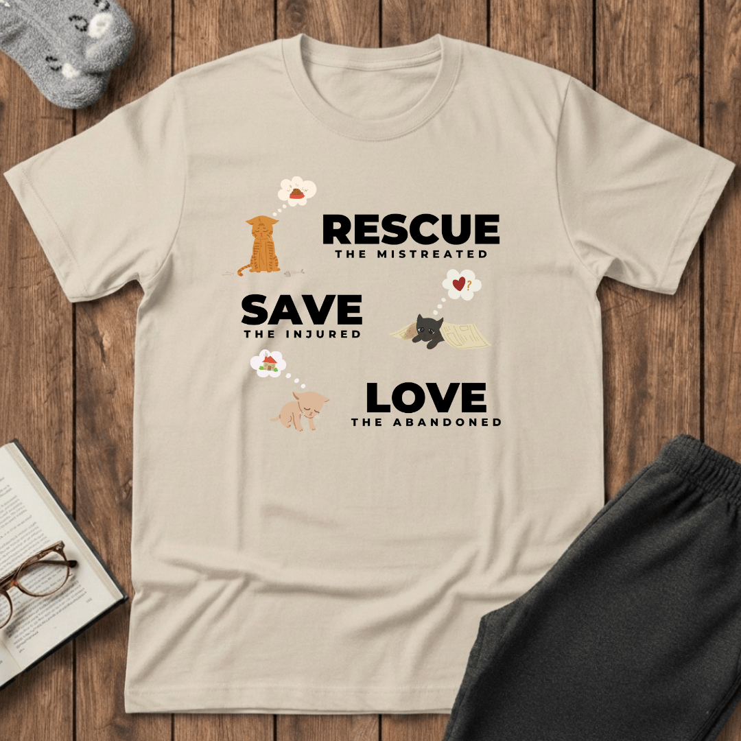 Rescue Save Love Cats T-Shirt