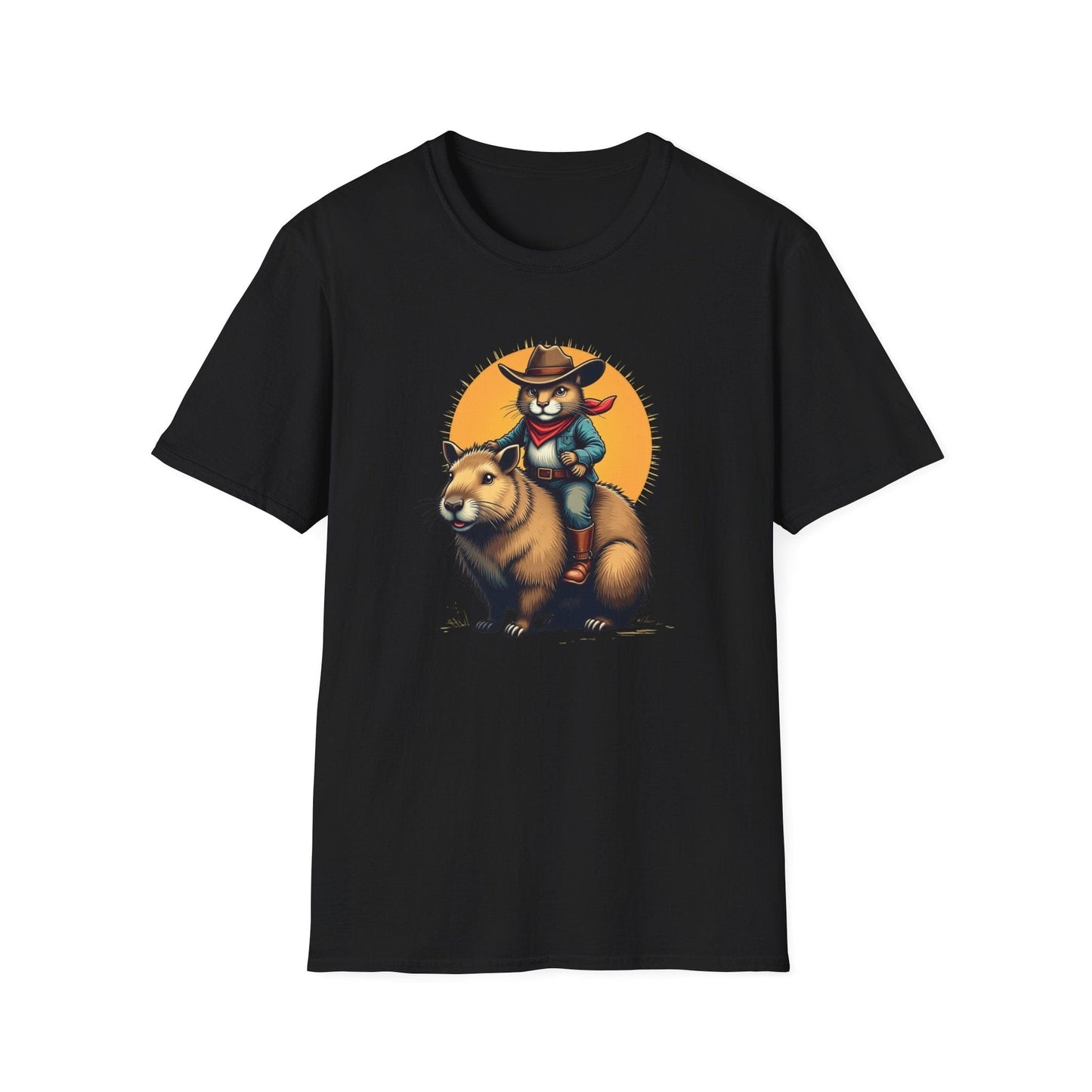 Cowboy Cat Riding Capybara T-Shirt