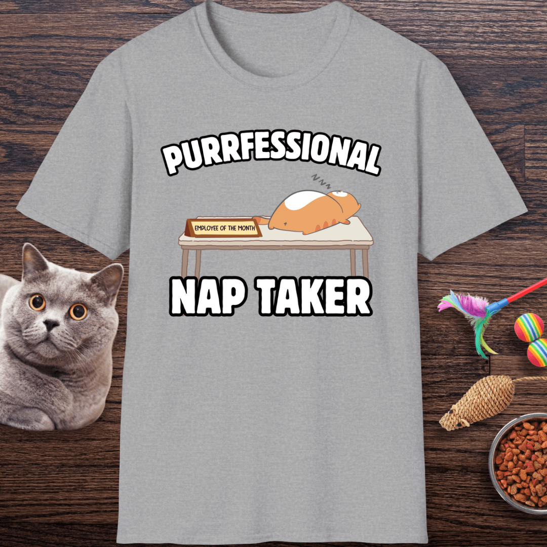 Purrfessional Nap Taker Cat T-Shirt