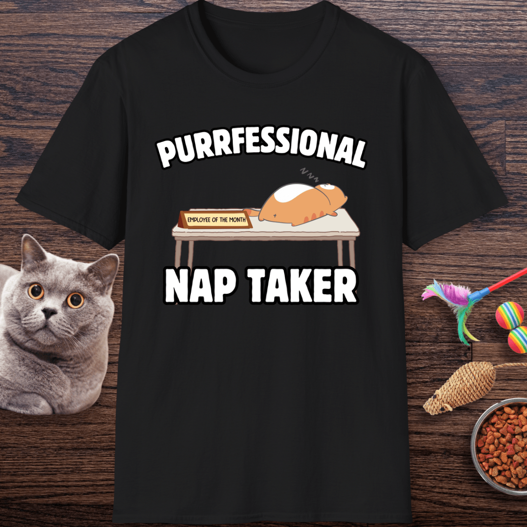 Purrfessional Nap Taker Cat T-Shirt