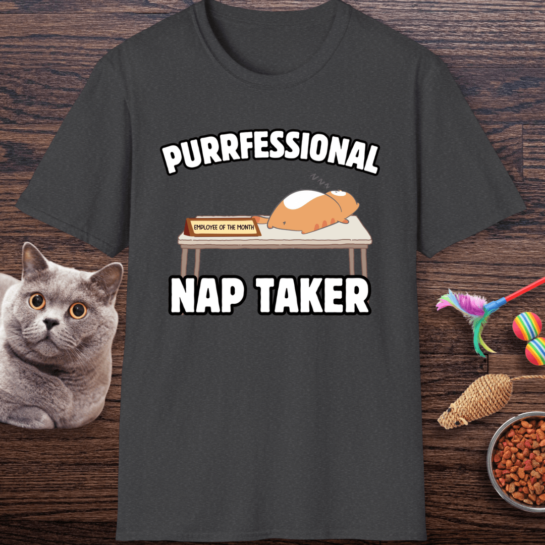 Purrfessional Nap Taker Cat T-Shirt