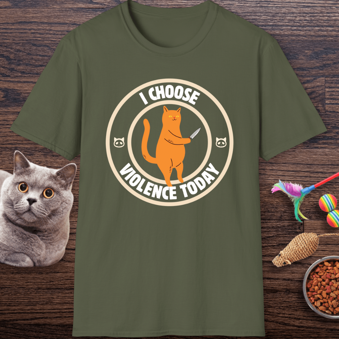 I Choose Violence Today Cat T-Shirt