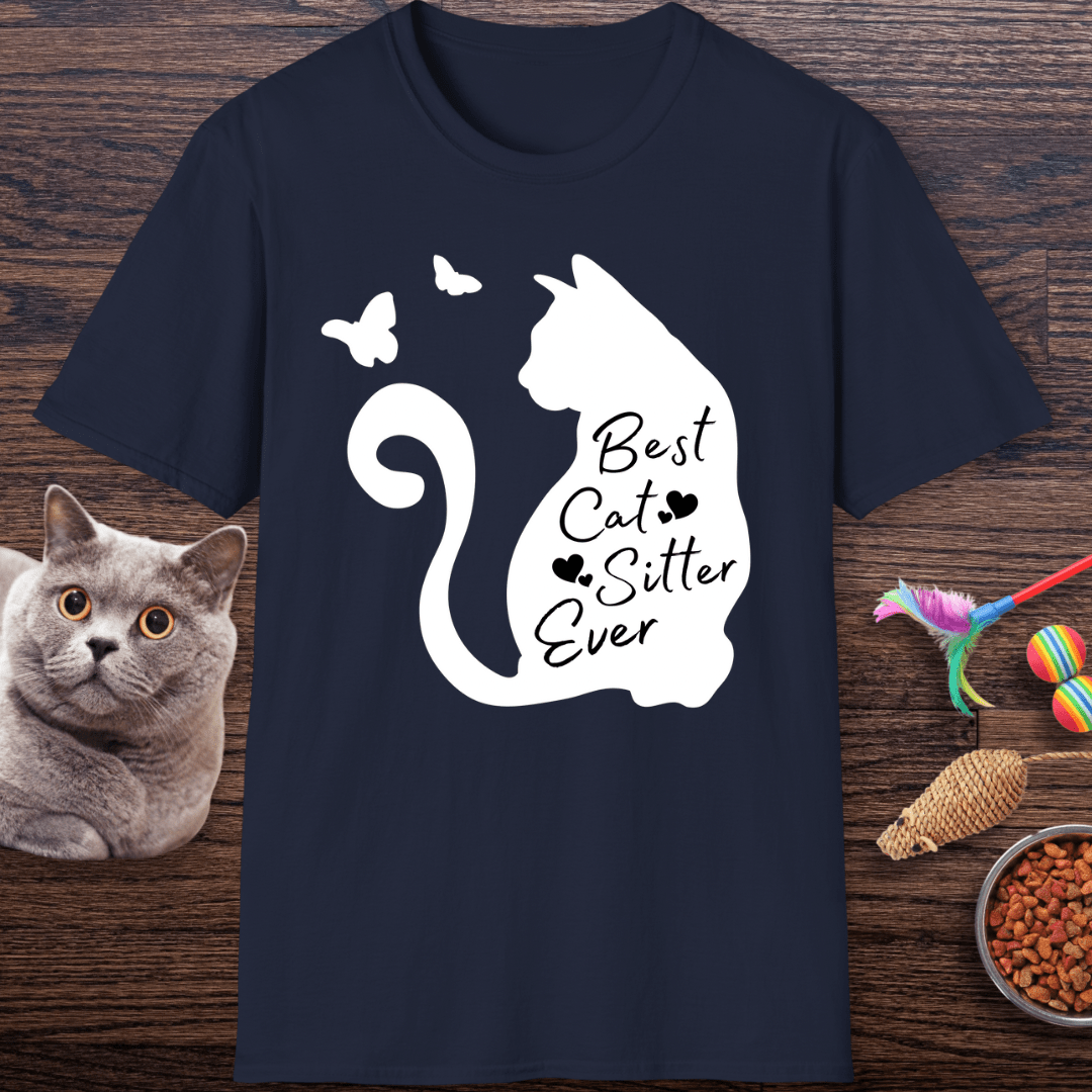 Best Cat Sitter Ever Silhouette T-Shirt