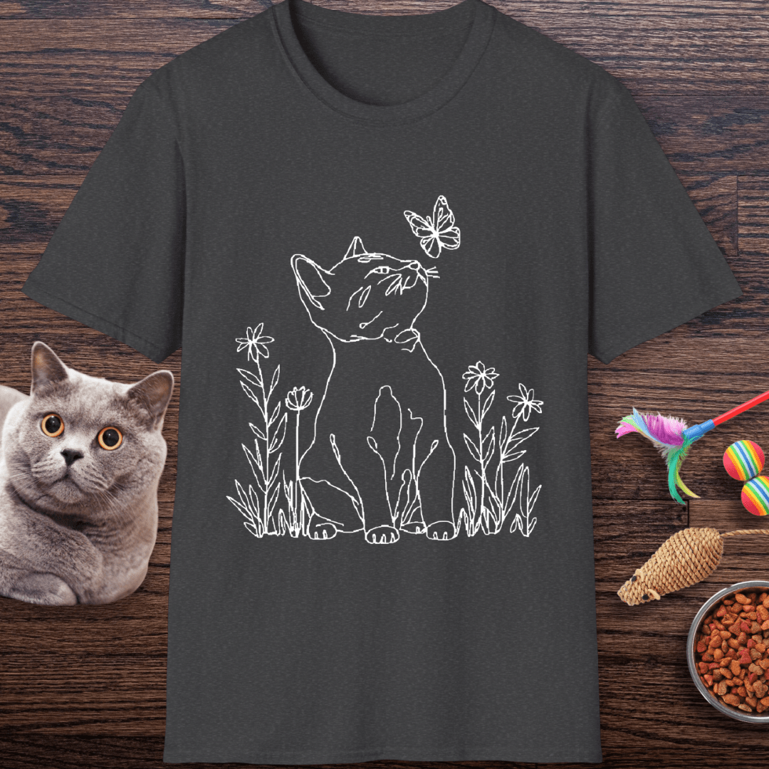 Curious Cat & Butterfly T-Shirt