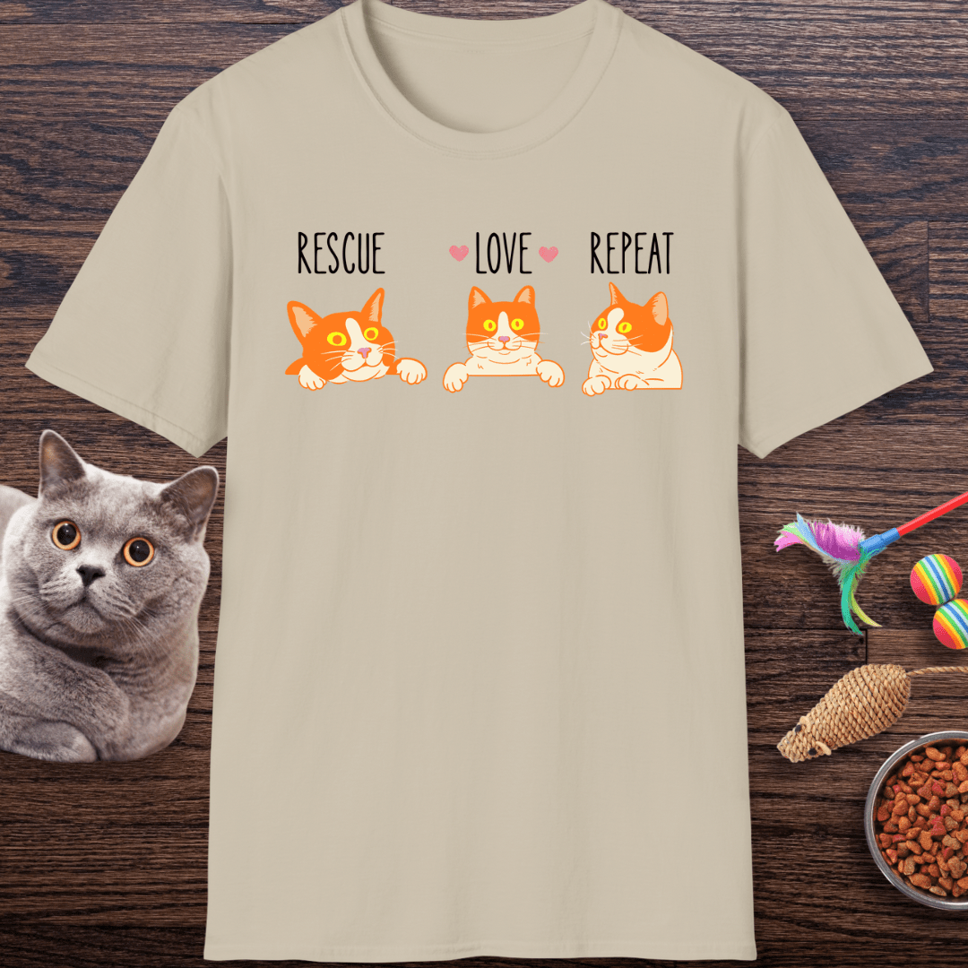Rescue Love Repeat Cats T-Shirt