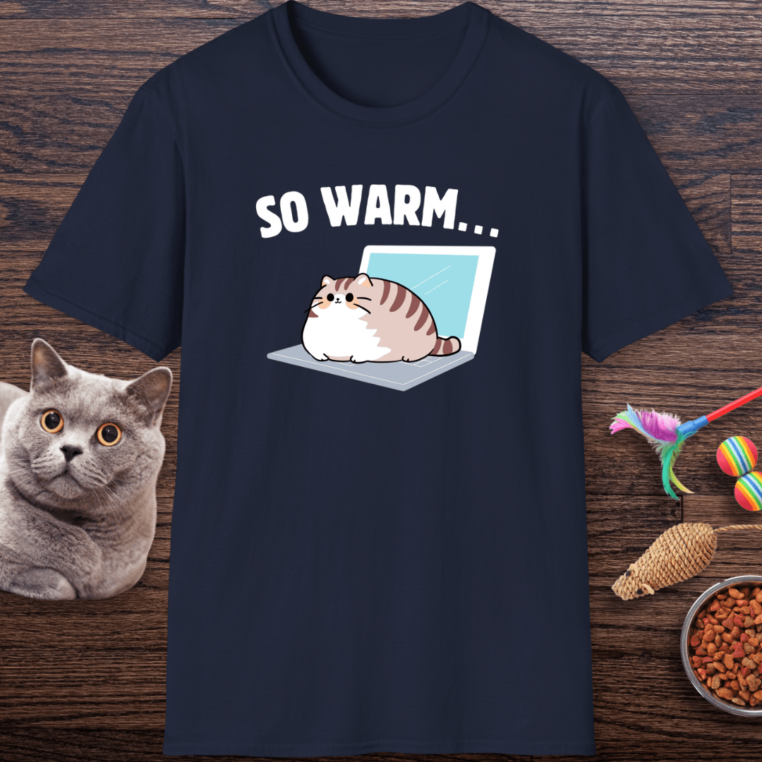 So Warm Laptop Cat T-Shirt
