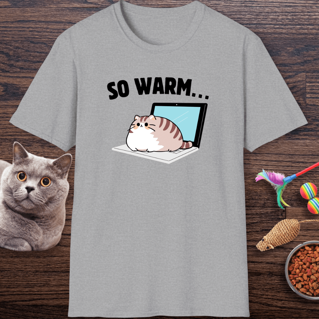 So Warm Laptop Cat T-Shirt