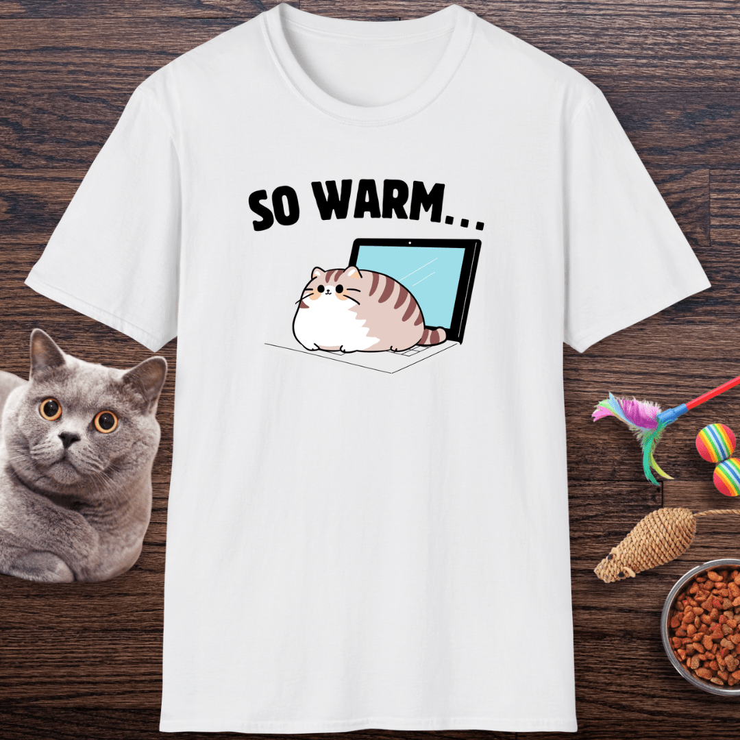 So Warm Laptop Cat T-Shirt
