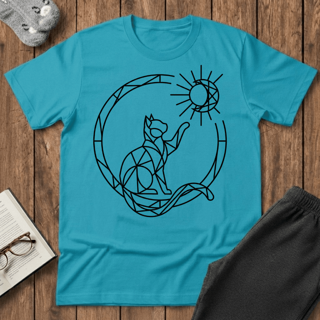 Geometric Stained Glass Cat T-Shirt