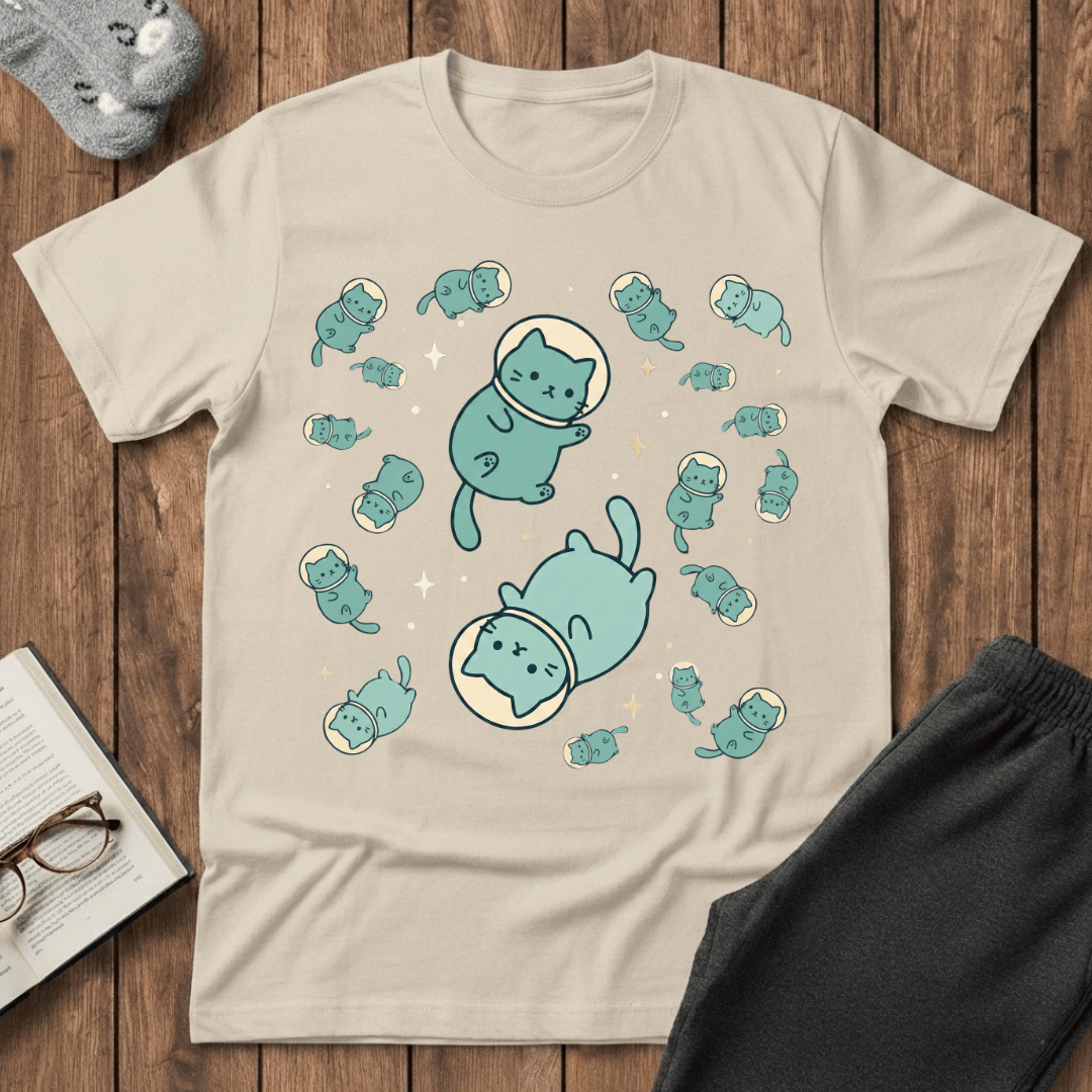 Floating Astronaut Cats T-shirt