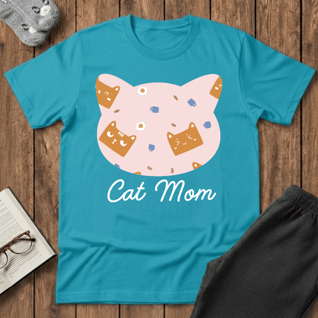 Cute Cat Mom Head T-Shirt