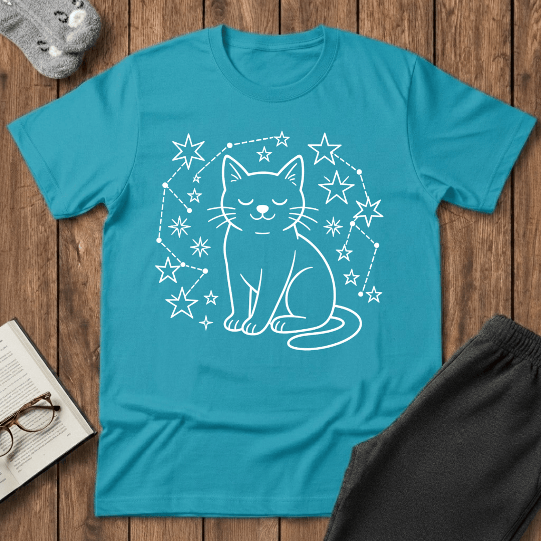 Cosmic Cat Stargazer T-Shirt
