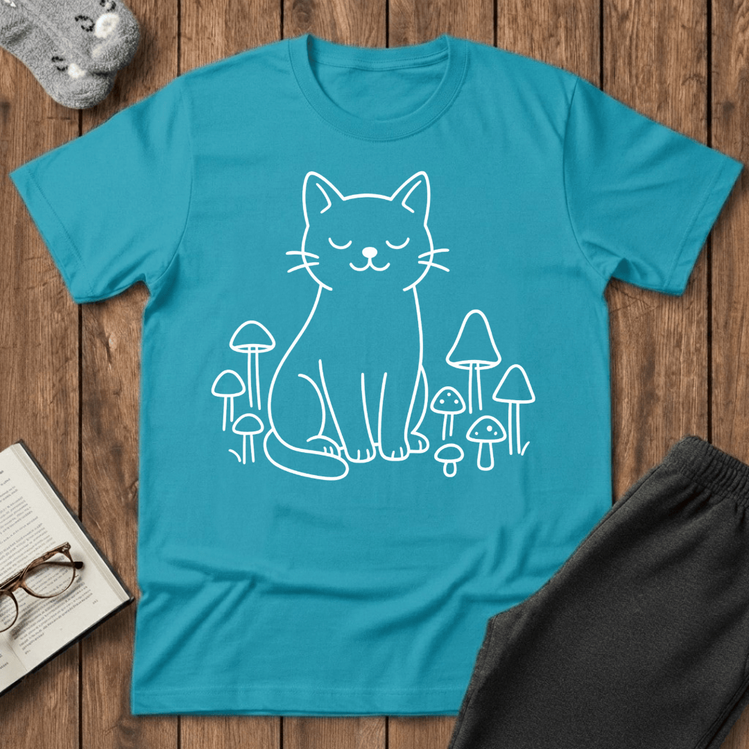 Mushroom Cat Companion T-Shirt