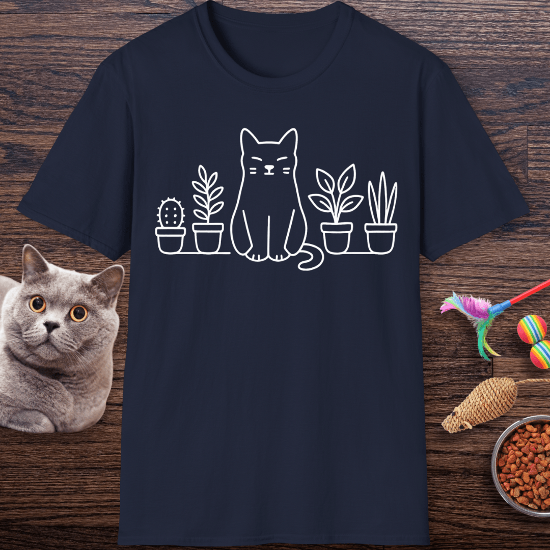 Zen Cat & Plants T-shirt