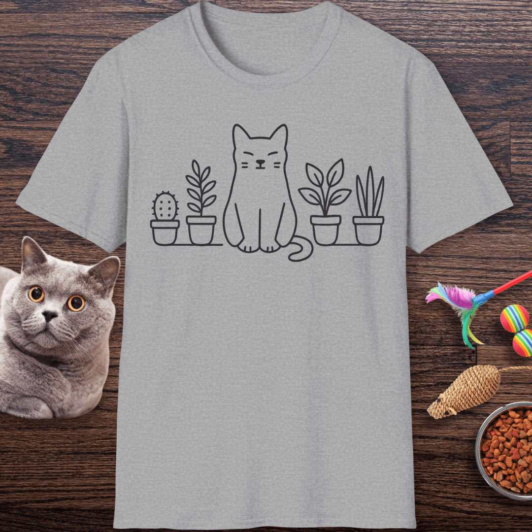 Zen Cat & Plants T-shirt