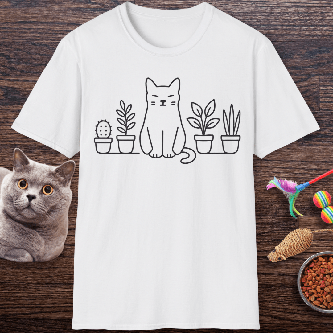 Zen Cat & Plants T-shirt
