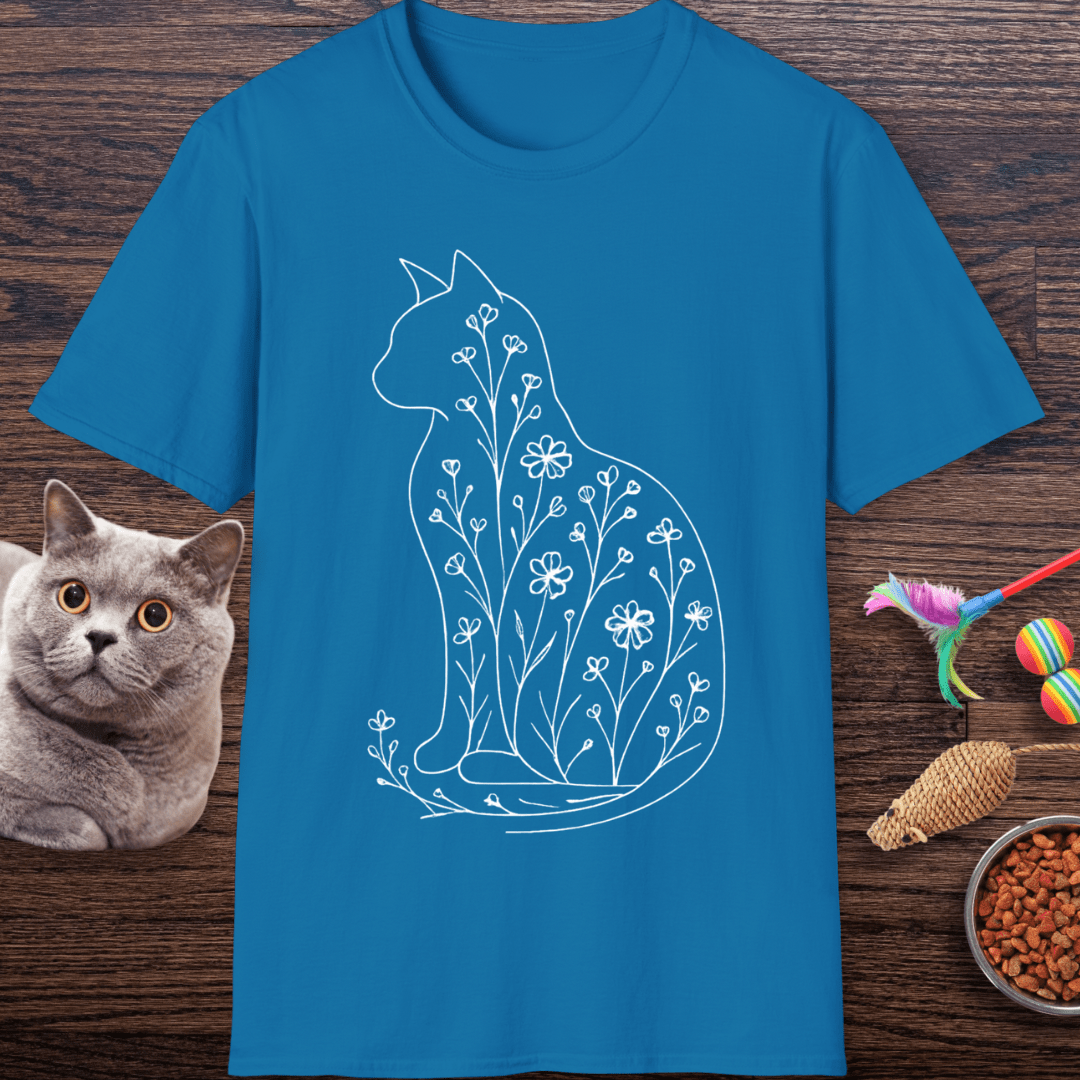 Wildflower Feline Silhouette Cat T-Shirt