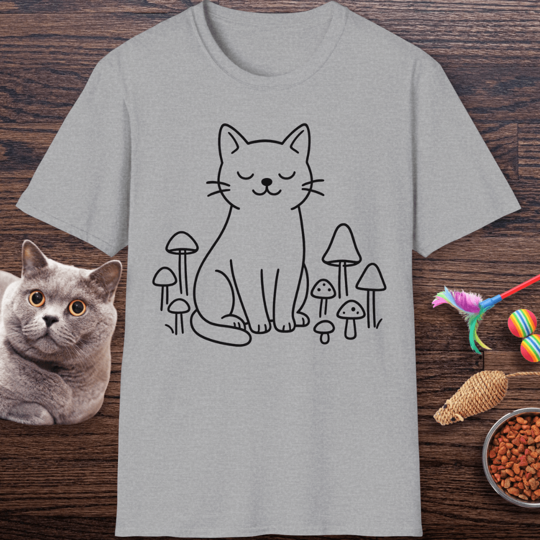 Mushroom Cat Companion T-Shirt