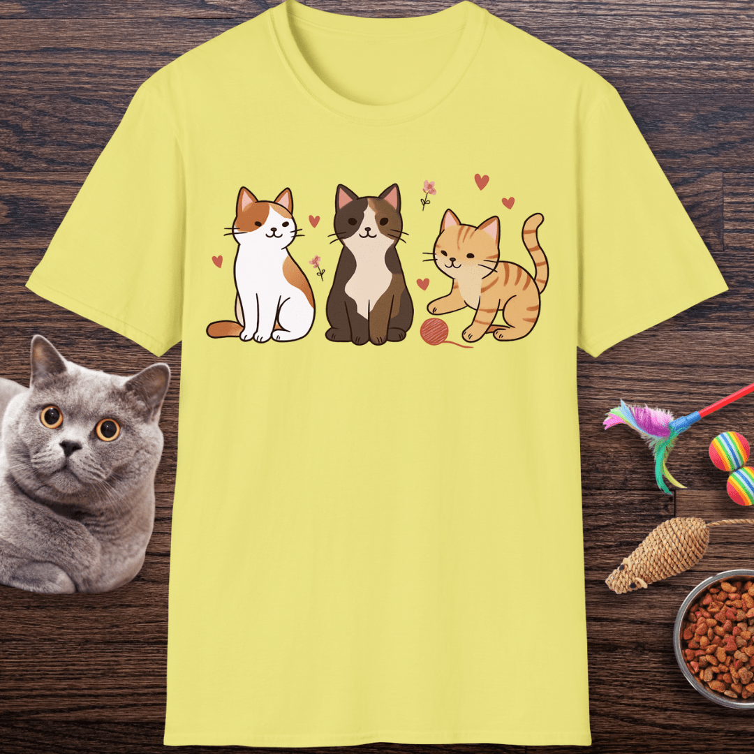 Three Cute Kitties with Yarn T-Shirt