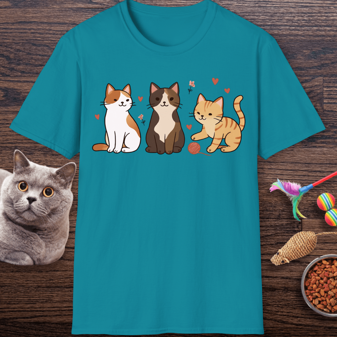 Three Cute Kitties with Yarn T-Shirt