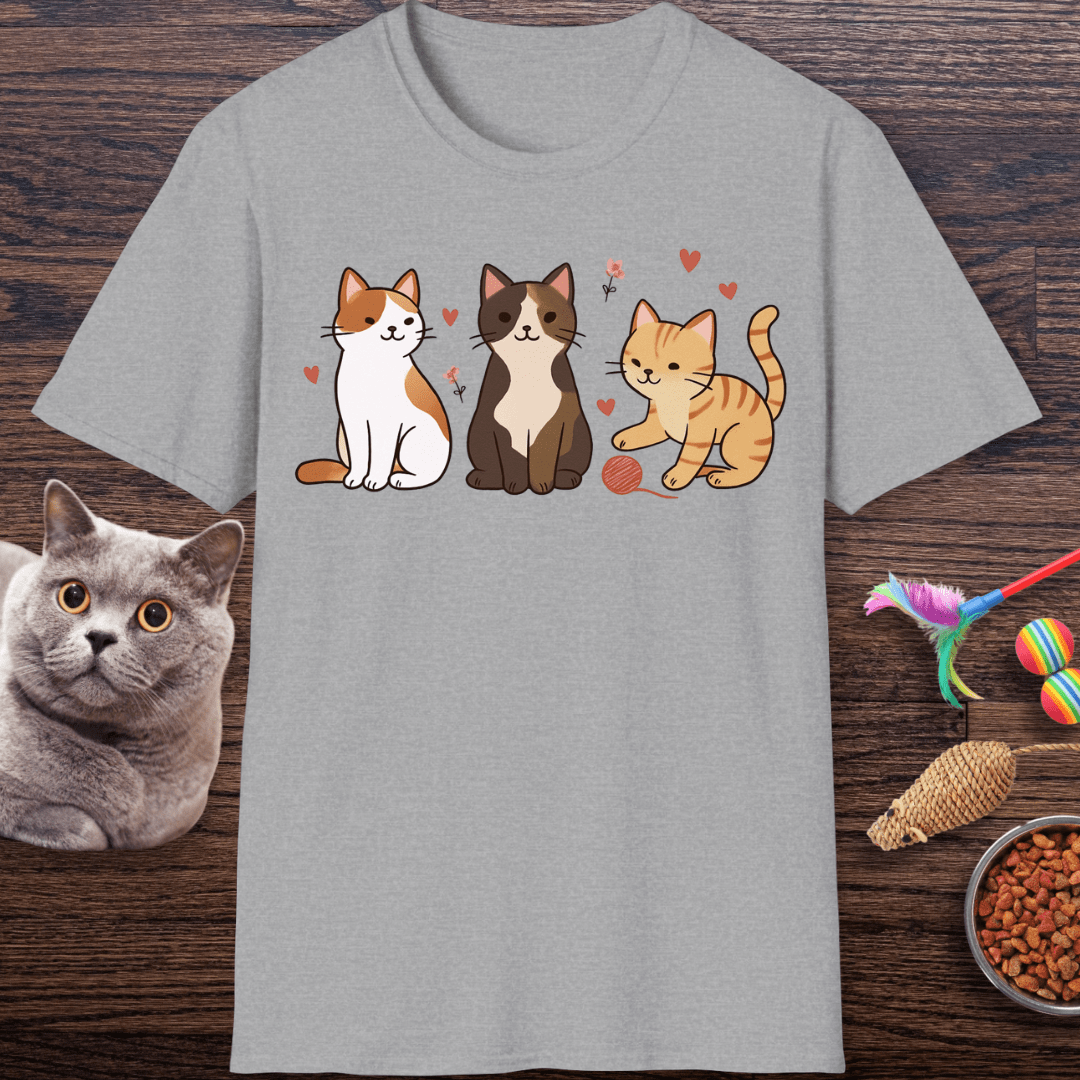 Three Cute Kitties with Yarn T-Shirt